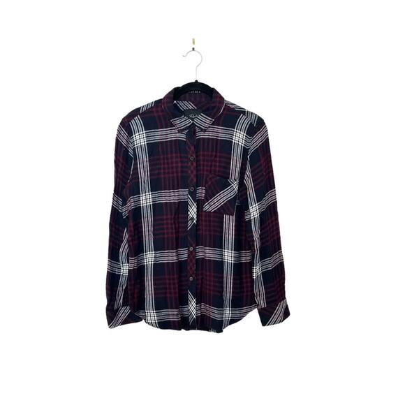 Rails HUNTER PLAID SHIRT IN NAVY MERLOT Size S - Picture 1 of 4